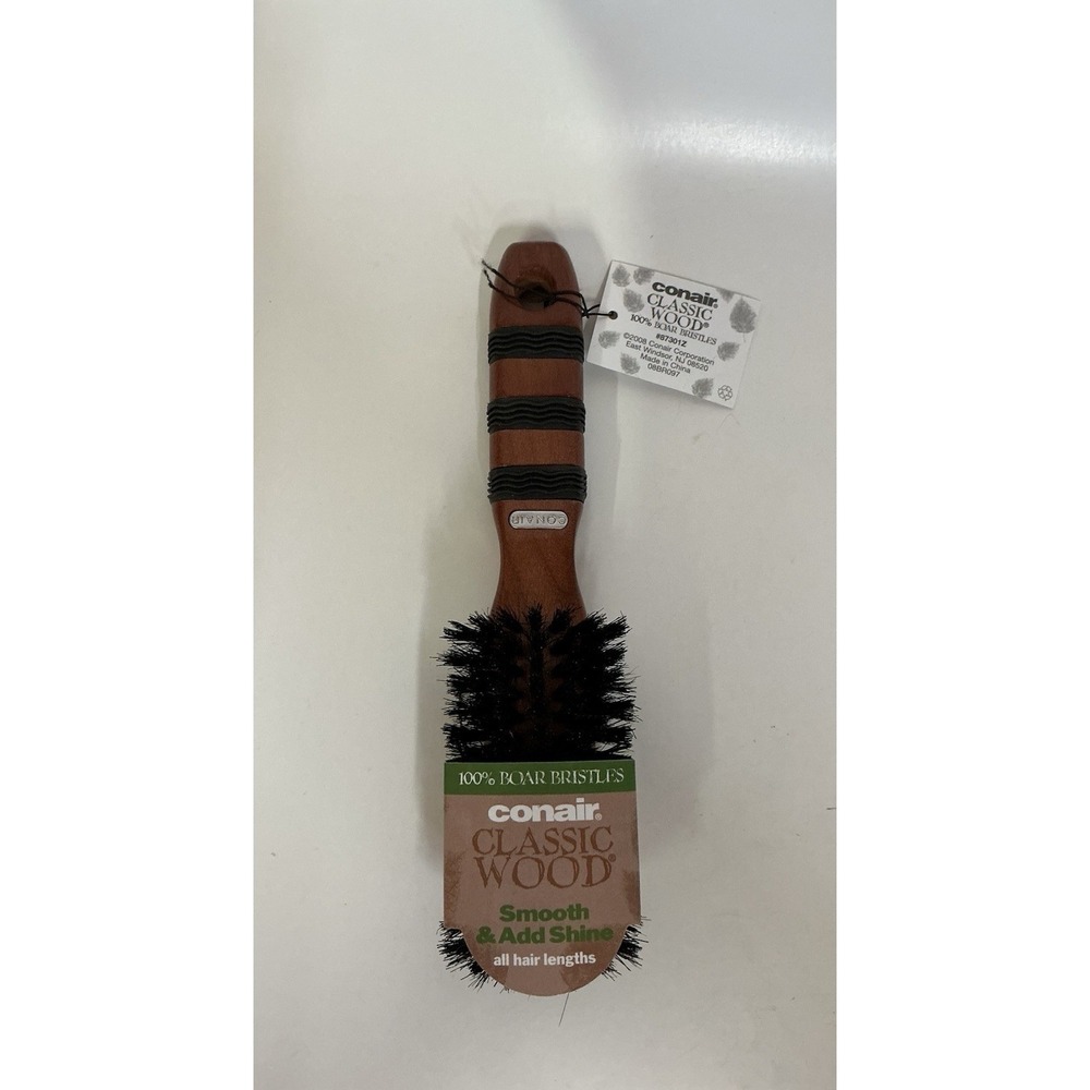 Conair Classic Wood All Purpose Hair Brush With Boar Bristles (257)